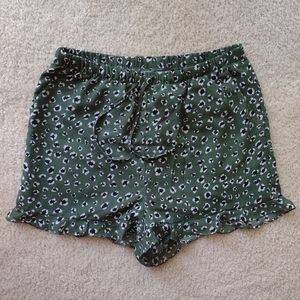 Modcloth Cheetah Print Olive Green Shorts Size S